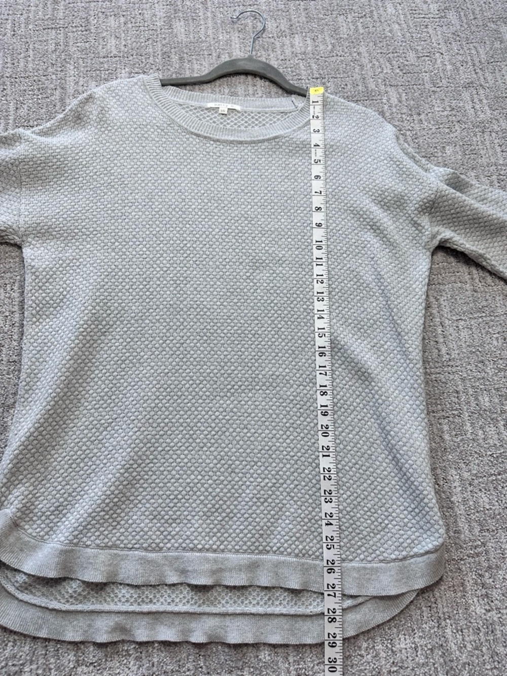 Anthropologie Matty M Gray Textured Knit Sweater Women’s Crew Neck - Picture 10 of 11